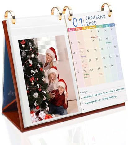 ZEEYUAN Fotokalender 2025 für 40 Fotos 10x15 Tischkalender zum Selbstgestalten Kalender zum selber gestalten als Geschenk für Eltern, Ehefrau und Ehemann