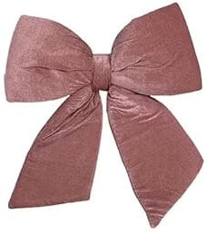 Fiocco in Morbido Velluto Imbottito Decorativo - Made in Italy - Fiocco per Decorazioni Natale Fuori Porta Tinta Unita Disponibile in Vari Colori e Dimensioni - Rosa, 30 x 30 cm
