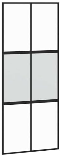 vidaXL Schiebetür Schwarz 90x205 cm Hartglas und Aluminium