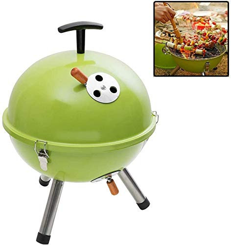 Portable Mini Kettle BBQ Outdoor Grill Charcoal Barbecue Mini Grill for Outdoors Camping Garden Cooking BBQ Efficency