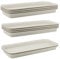 MUKCHAP 10 PCS 36.5 x 14 x 3cm Beige Rectangular Plant Drip Tray, Rectangular Plastic Flower Plant Pot Saucers, Window Box Planter Tray, Top Size in 39.5 x 17cm