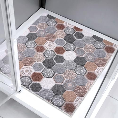 Tapis de Douche Carré 80 x 80 cm Antidérapant, Luffa pour Personnes Âgées, Massage Doux Texturé pour les Pieds, Sol pour Zone Humide