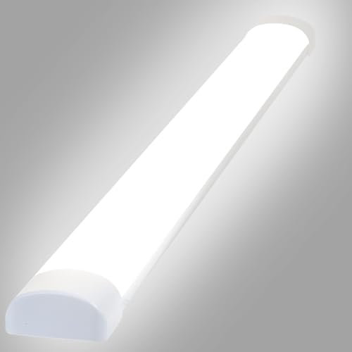 cliheet LED Deckenleuchte 120CM Deckenlampe Flach - 36W Küchenlampe Werkstattlampe Röhre Feuchtramleuchte 4000K Neturalweiß Kellerlampe Lang 180° Abstrahlwinkel für Wohnzimmer Büro Küche Garage Flur