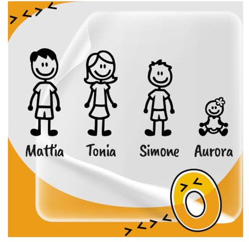 Adesivi personalizzati Famiglia, famiglia a bordo, Soggetti Personalizzabili Auto