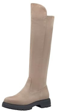 Tamaris Damen Overknee Textil Vegan; TAUPE, EU 39