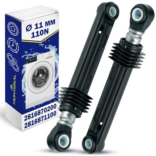 2 Piezas Amortiguador Lavadora 110N Ø11mm Longitud 283 mm – 193 mm con Código Original 2816870200 2816871100 para Beko para Arcelik - Garantía de 10 Años - MONTERAL