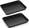 Herogo Baking Tray Set of 2, Non Stick Baking Sheet for Oven, Rectangle Small Oven Tray for Baking Cooking Roasting, Wrap Resistant & Easy to Clean, 23.7x18x2.5 cm