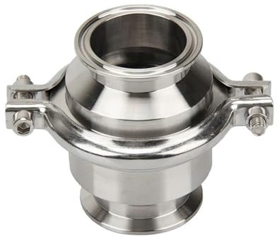 ISIRYK Clapet Anti-Retour sanitaire Tri Clamp Clapet Anti-Retour à Trois Pinces 3/4'' 1'' 1.5'' 2'' 2.5'' à Sens Unique en Acier Inoxydable SS 304(Size:25mm Ferrule 50.5)