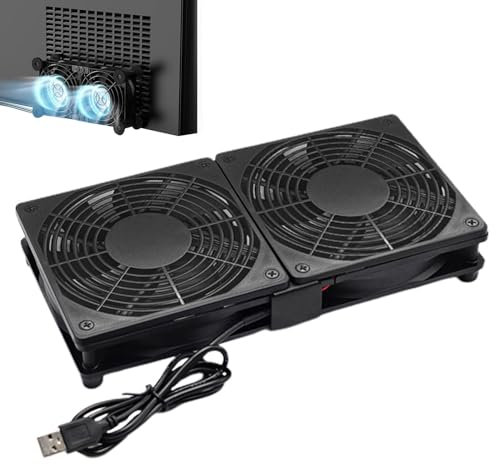 Router Cooling Device - PC Airflow Fan, Heat Dissipation Fan | USB Powered Computer Cooling Case Fan, Cabinet Server Equipment Cooler Ventilation Fan for Electronics Media Box TV Box