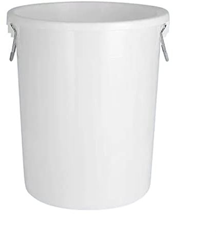 Poubelle Extérieure Poubelle 50/60/100/160/280L, poubelle commerciale de grande capacité avec couvercle, poubelle épaisse de cuisine domestique, poubelle industrielle ronde Poubelle Seau(50L,White wit