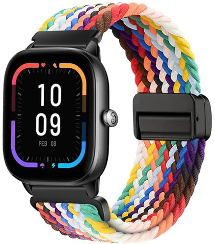 Issinlky cinturino nylon intrecciato per Amazfit GTS 4/GTS 4 Mini, GTS 3, GTS 2/GTS 2 Mini/GTS 2e, GTS, cinturino elastica da 20 mm per Amazfit Bip 3/Bip 3 pro, Bip U/Bip U Pro, Bip S/Bip S Lite, Bip