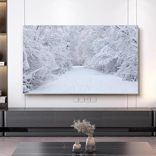 LONEU Schneeszene Displayabdeckung für Innenbereich, TV-Staubschutz 42-100 Zoll TV-Abdeckung für LCD-/LED-Schutzhülle Schlichter TV-Abdeckung, weicher Stoff, TV-Abdeckungen(Color:color5,Size:80-85in)