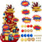 Giaonlgy 32PCS Torta Topper per Feste di Super Compleanno, Topper per Torte di Supereroe, Decorazioni Torta per Feste di Temi Cartone Animato per Bambini Ragazzi Ragazze
