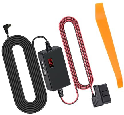 KMGDM Digitales Spannungswandler-Kabel für Armaturenbrett-Kamera, Parkmonitore mit einstellbarer Einstellung, Niederspannungsschutz