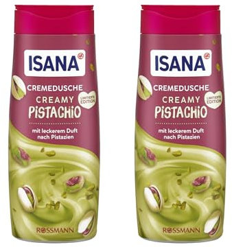 Isana - 2 bagni doccia in crema al pistacchio, edizione limitata, con profumo di pistacchio