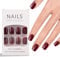 Ladiery French Press on Nails Short Square, Red Reusable lightweight Fake Nails with Glue Tool Kit for Weddings Festival Vacation Gift 24PCS