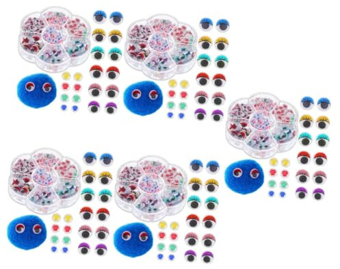 HOMSFOU 5 Sätze Bunte Augapfel -patches Sortiert Wackelaugen Selber Machen Augapfel-aufkleber Spielzeugauge Wackelaugen Aus Kunststoff Wackelige Augen Plastik 600 Stück * 5