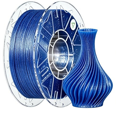 Creality Hyper PLA RFID Stardust Filament for 3D Printers, 1.75mm Filament Galaxy-Like Sparkle 1kg/(2.2lb) with Starry & Smooth Surface, Effortless Printing Fits Most 3D Printers(Blue)