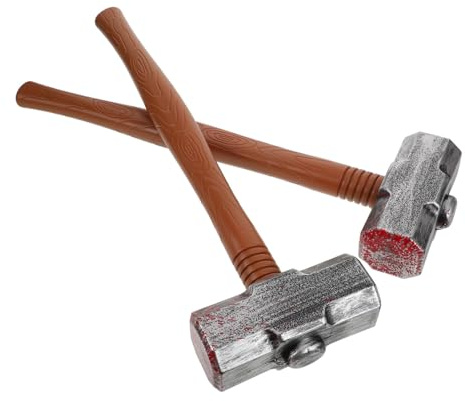 TOYANDONA 2pièces Marteau Halloween Jouet Plastique pour Garçon Fille Lot de Maillets De Simulation Accessoires De Fête pour Cosplay Et Jeux De Rôle