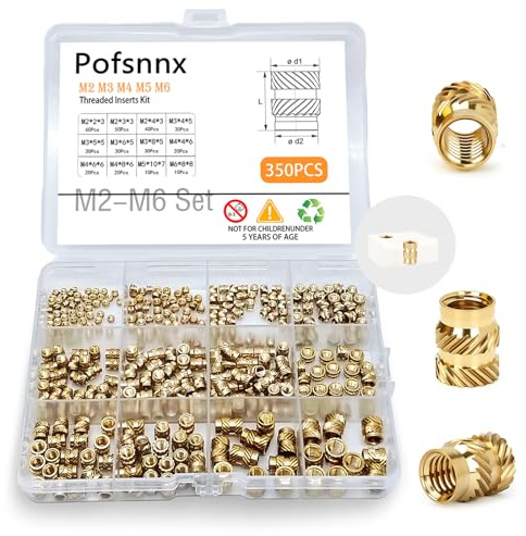 Pofsnnx 350Pcs Threaded Inserts, M2-M6 Heat Set Inserts for 3D Printing