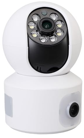 Bewinner Drahtloses Heimsicherheitskamerasystem mit Zwei Objektiven, Kontinuierliche Aufzeichnung Rund um die Uhr, 1080P HD 2,4 GHz WiFi, Weitwinkel-Überwachungskamera mit Zwei