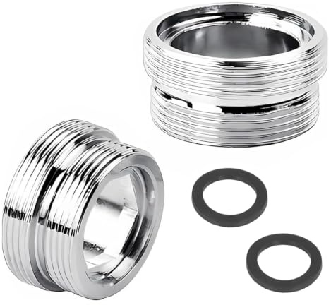 Lot de 2 Adaptateurs Laiton M20-M22 Fileté Mâle Accessoire Robinet de Cuisine Adapté pour Aérateur Purificateur d'Eau et Raccord 2 Rondelles Bonus