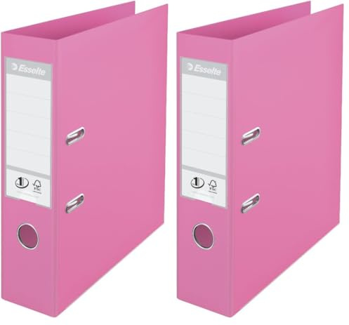 Esselte, Solea, A4, Lever Arch File, 75 mm Spine, 500 Sheets Capacity, PP, Plastic Cover, File Folder, 231038, Solea Violet (Pack of 2)