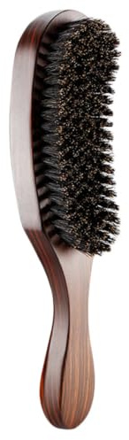 FIXOSHEE Bartbürste Herren mit Wildschweinborsten Birnenholzgriff Massagekamm für Bartpflege Styling Schmutzentfernung Friseurzubehör