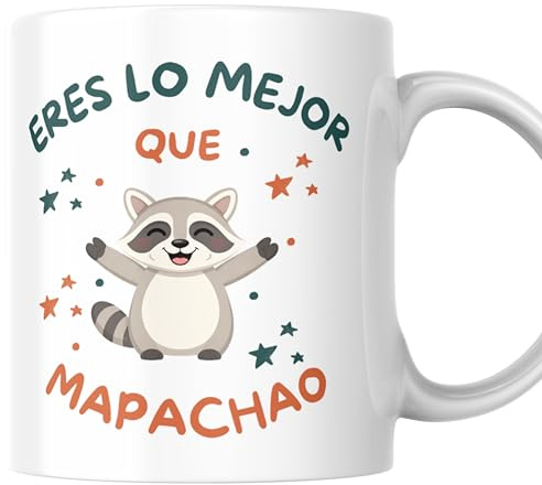 Taza Graciosa Pareja - Eres Lo mejor que Mapachao - 350 ml - Taza Original | 350ml, Calidad AAA+, Regalo mujer Original, Tazas desayuno, D1