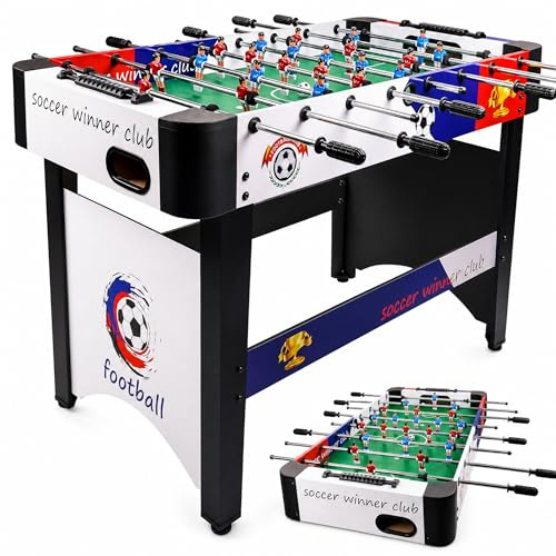 hotsizz Tischfussball, 121 × 80 × 61 cm - Tischfußballtisch für Erwachsene und Kinder geeignet, ideal für Feiern, Zusammenkünfte und Unterhaltungsstätten