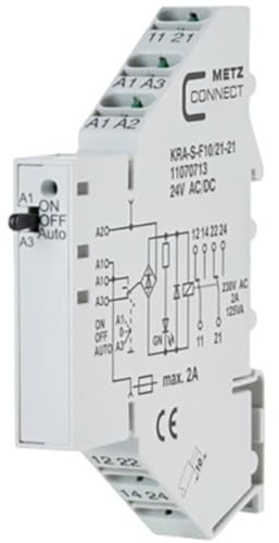 Unbekannt Metz Connect Koppelbaustein KRA-S-F10/21-21 2W 24AC/DC Schaltrelais 4250184123101