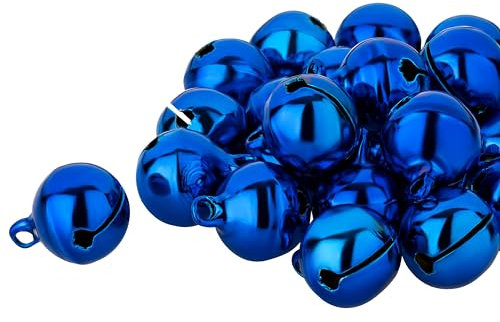 100 Laute Blaue Glöckchen Schellen mit Öse - ca. 17x13 mm - Aus Kupfer - Kleenes Traumhandel®
