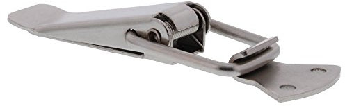 ToniTec Kistenverschluss Spannverschluss Kappenschloss vernickelt 76x26mm mit Feder