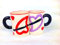 Becher 2 er Set Tasse mit Henkel Kaffetasse lustige Motive I Love You Herz Liebe