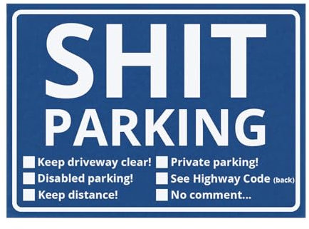 Shit Parking Scheisse Geparkt! Notizblock in Englisch