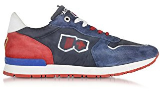 D'ACQUASPARTA MEN'S BOTTICELLIU400DELAVEBLUERED BLUE FABRIC SNEAKERS