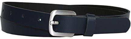 Vascavi Ledergürtel echt Leder Gürtel, Jeansgürtel, Hüftgürtel, Made in Germany, 2 cm breit und ca. 0.25 cm stark (100 cm Gesamtlänge 110 cm, Dunkelblau)