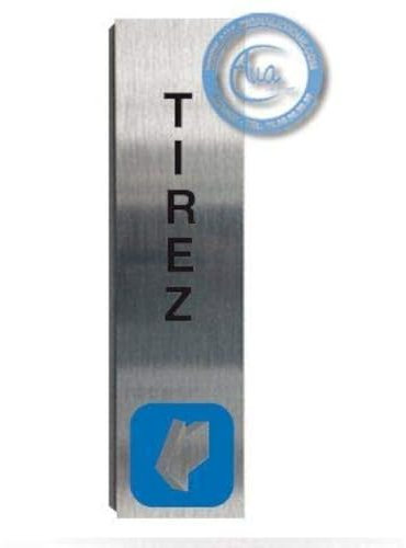 Plaque de porte aluminium brossé imprimé -Dimensions 200 x 50 mm - Double face adhésif au dos - Impression UV directement sur l'aluminium (Pas de contre collage) (Tirez vertical)