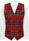 Traditionelle rote und gelbe Tartan-Weste, tailord-Passform, schottisch, Stewart, Burns Night, rot, XXXL