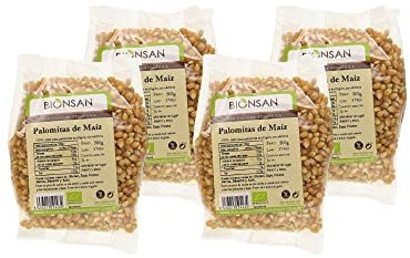 Bionsan Maiz Ecológico para Palomitas | 4 Bolsas de 500gr | Total 2000 gr
