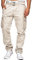 Indicode Herren William Cargohose aus Baumwolle m. 7 Taschen inkl. Gürtel | Outdoorhose Fog, XL
