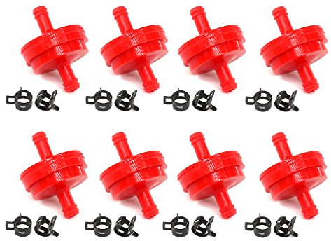 AISEN 8 x Lawn Mower Fuel Filter Petrol Filter with Clamp for Briggs & Stratton 298090 298090S STENS 120-188