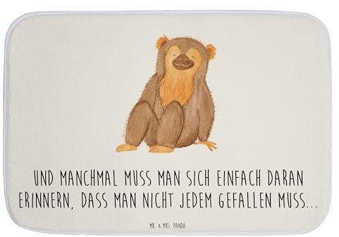 Mr. & Mrs. Panda Duschvorleger AFFE - Geschenk, Affen, Badezimmerteppich, Afrika, Badvorleger, Wildtiere, Badgarnitur, Motivation, Badezimmermatte,