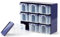 Prym 612399 Sortierkasten mit 9 Boxen, Organizer für kleinteiliges Nähzubehör, Kunststoff, pflaumeblau/transparent, 27 x 12 x 21cm