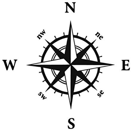 Kompass Wohnmobil Caravan Auto Aufkleber Kompassrose Windrose 35/3 (Silbergrau Glanz, 50 x 50cm)