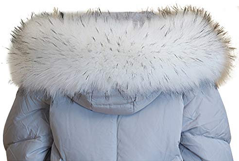Amorar Damen Winter Schal Fauxpelzkragen Kunstpelz Pelzkragen Fellkragen Pelz-Schal Schultertuch Schal für Wintermantel Jacke Kragen oder Kapuze Edges mit Knöpfen 70cm-90cm