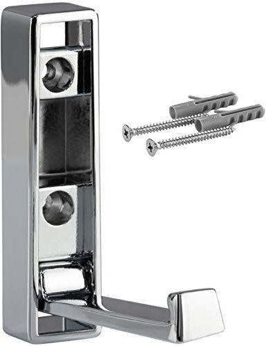 Gedotec Klapphaken Garderobe Kleiderhaken klappbar für Wand-Montage - JUNUS | Kleiderlüfter Metall Chrom poliert | Wandhaken zum Aufschrauben | 1 Stück - Aufbau-Haken Bügelhalter inkl. Schrauben