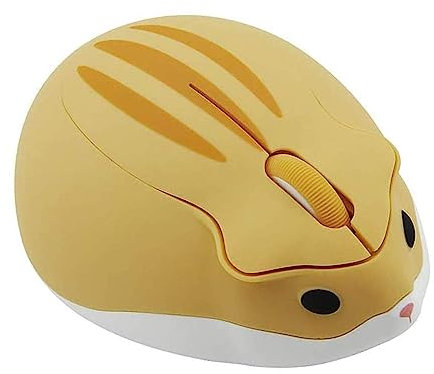 LIKE SHOW Wireless Cute Hamster Shaped Mouse - 1200 DPI, Quiet, Portable USB, Cordless Design for PC, Laptop, MacBook for Kids and Girls(Yellow)
