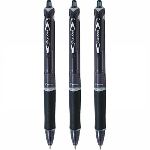PILOT Acroball Begreen Kugelschreiber, feine Spitze, Schwarz, 3 Stück