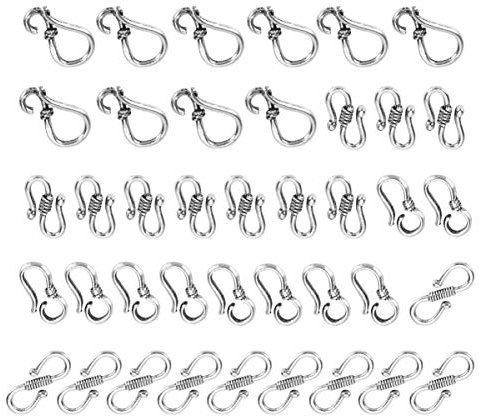EXCEART 40 Stück tibetisches Silber S-Haken Verschlüsse Verbinder tibetische Knebelverschlüsse für DIY Handwerk Halskette Armband Schmuckherstellung Zubehör